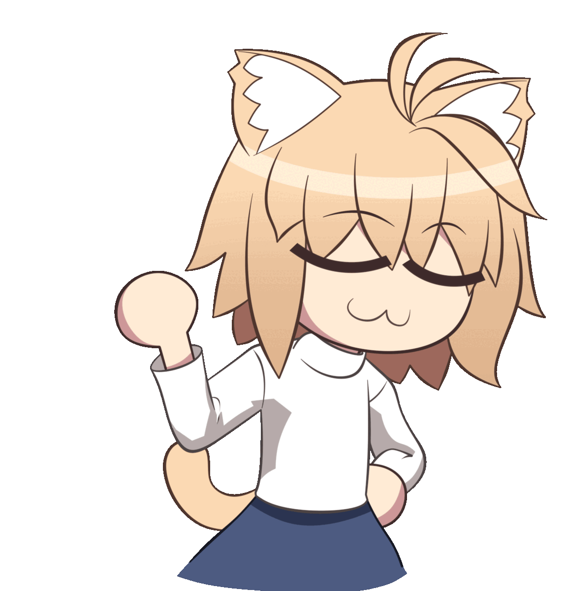 Animated Neco-Arc dancing with closed eyes