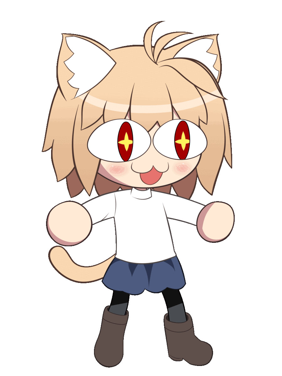 Animated Neco-Arc dancing with star eyes