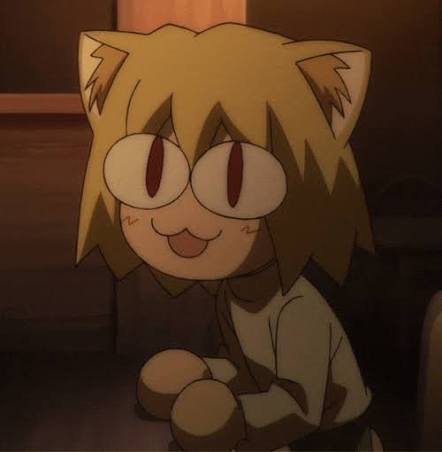 Neco-Arc sitting in a dim room